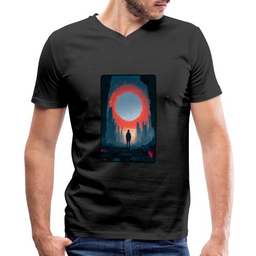 Cosmic Portal Future City Design - Men's Premium Organic V-Neck T-Shirt