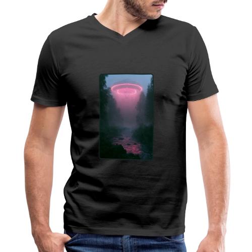 Neon UFO Forest River Design - Men's Premium Organic V-Neck T-Shirt