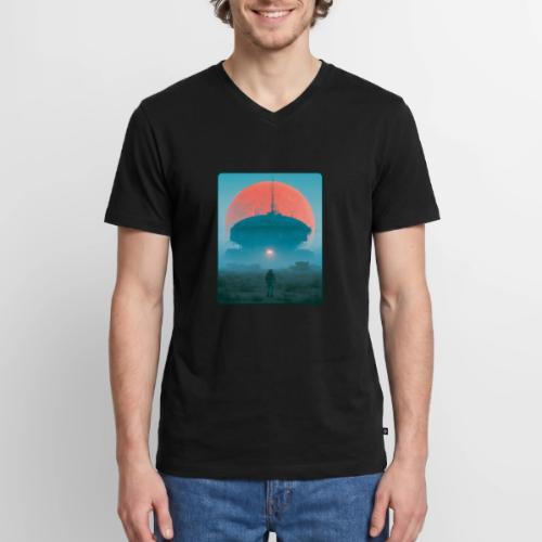 Astronaut Alien Outpost Design - Men's Premium Organic V-Neck T-Shirt