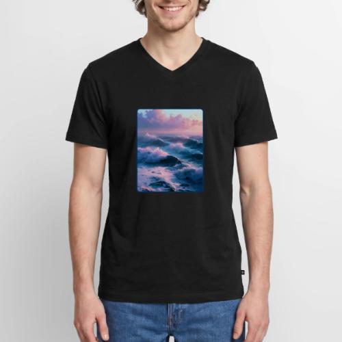 Dreamy Pastel Ocean Sunset Art - Men's Premium Organic V-Neck T-Shirt