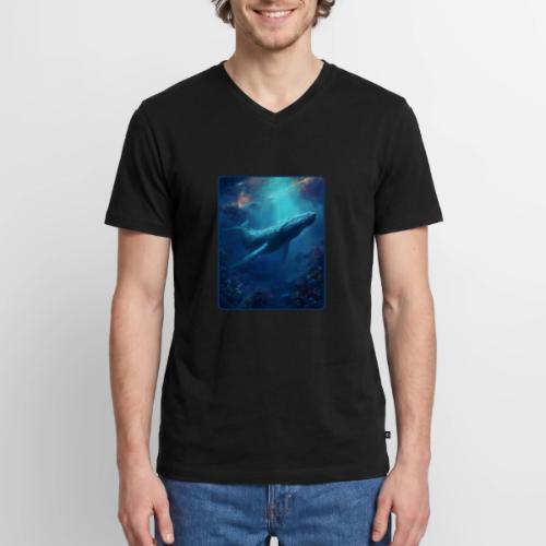 Humpback Whale Ocean Reef Design - Men's Premium Organic V-Neck T-Shirt