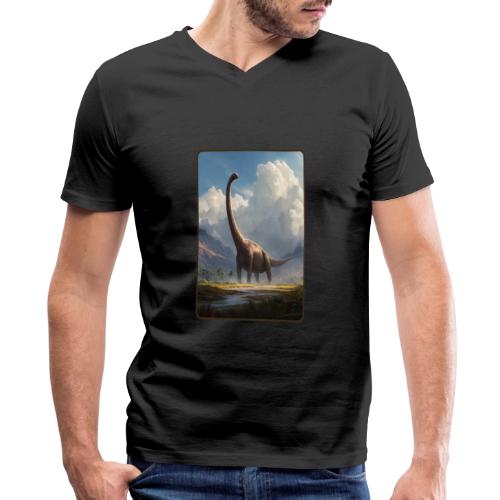 Brachiosaurus Valley Landscape Design - Men's Premium Organic V-Neck T-Shirt