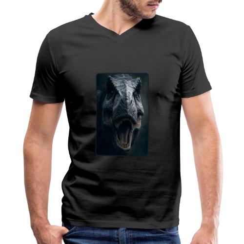 T Rex Cinematic Close-Up Design - Men's Premium Organic V-Neck T-Shirt