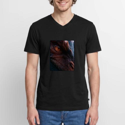 Fierce Ancient Dragon Portrait Design - Men's Premium Organic V-Neck T-Shirt