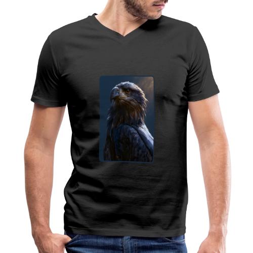 Majestic Eagle Cinematic Portrait Design - Men's Premium Organic V-Neck T-Shirt