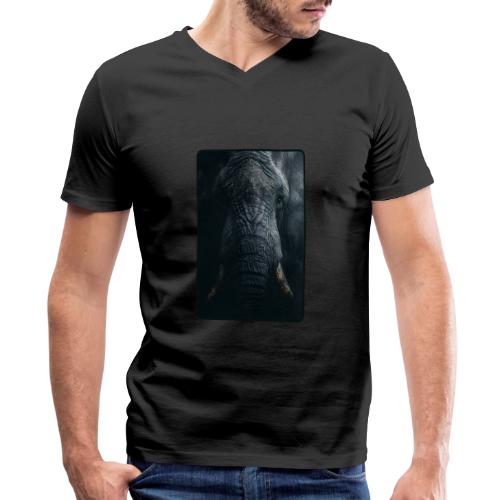 Shadow Elephant Intense Eyes Design - Men's Premium Organic V-Neck T-Shirt