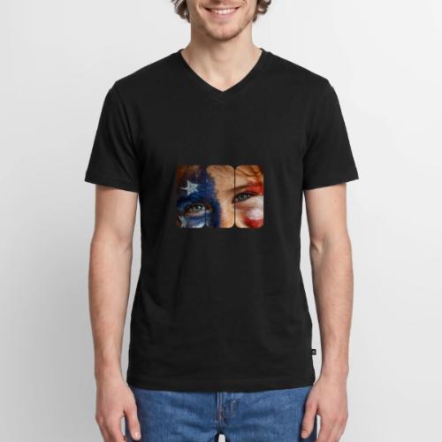USA: Patriot Gaze - Men's Premium Organic V-Neck T-Shirt