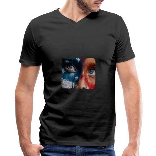 USA: Star-Spangled Glance - Men's Premium Organic V-Neck T-Shirt