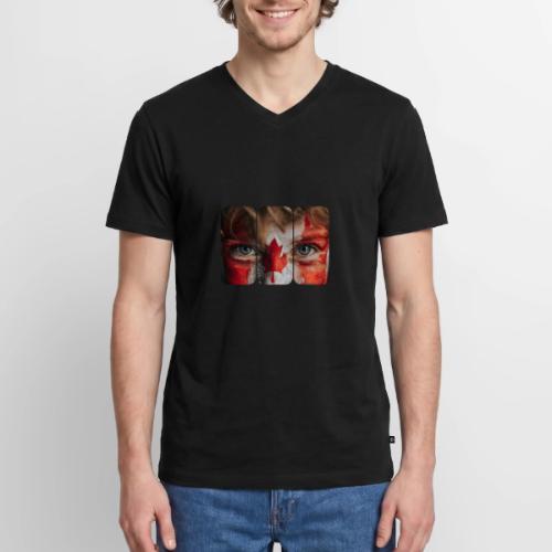 Canada: Maple Leaf Gaze - Men's Premium Organic V-Neck T-Shirt