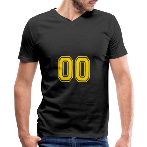 Number 00 in a classic athletic collegiate font - Men's Premium Organic V-Neck T-Shirt