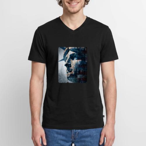 USA: Urban Liberty Triptych - Men's Premium Organic V-Neck T-Shirt