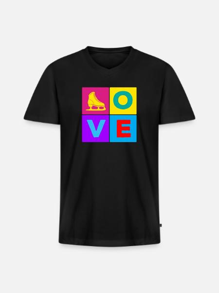 Love Figure Skating - Men's Premium Organic V-Neck T-Shirt - black