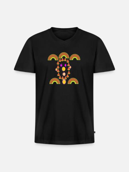 watermelon face - Men's Premium Organic V-Neck T-Shirt - black