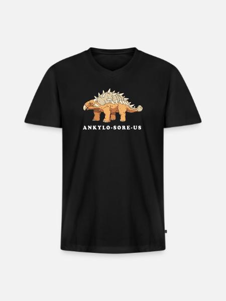 Ankylosaurus Dinosaur Prehistoric - Men's Premium Organic V-Neck T-Shirt - black