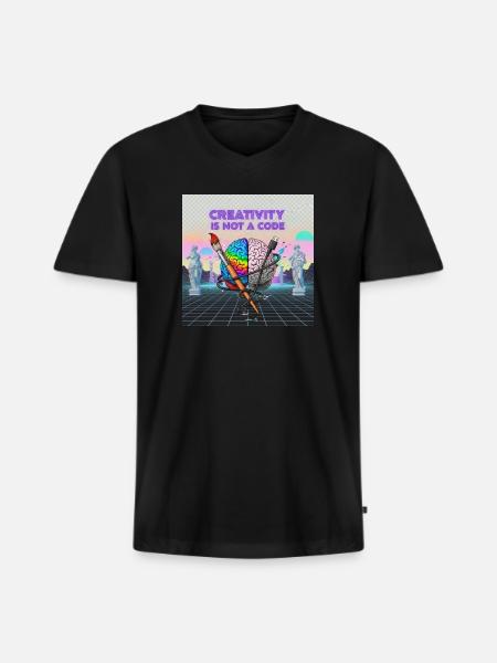 Brainbrush Neon: Creativity Unplugged - Men's Premium Organic V-Neck T-Shirt - black