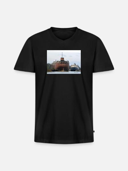 Sherwin and Arthur - Men's Premium Organic V-Neck T-Shirt - black