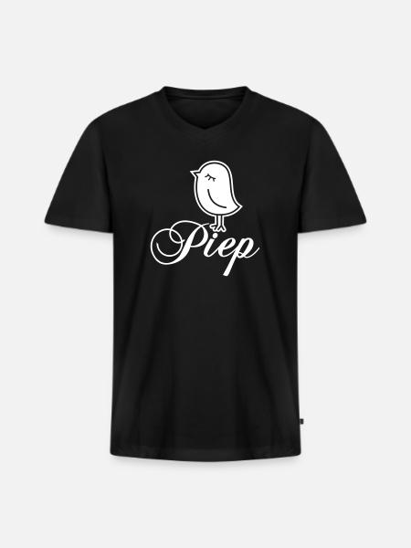 Sparrow “Piep” - Men's Premium Organic V-Neck T-Shirt - black