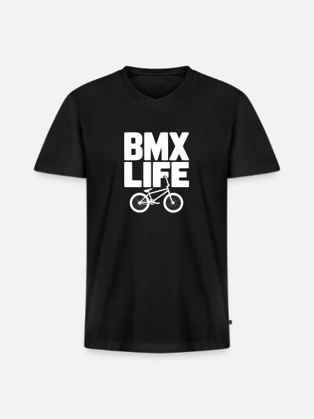 BMX Life - Men's Premium Organic V-Neck T-Shirt - black