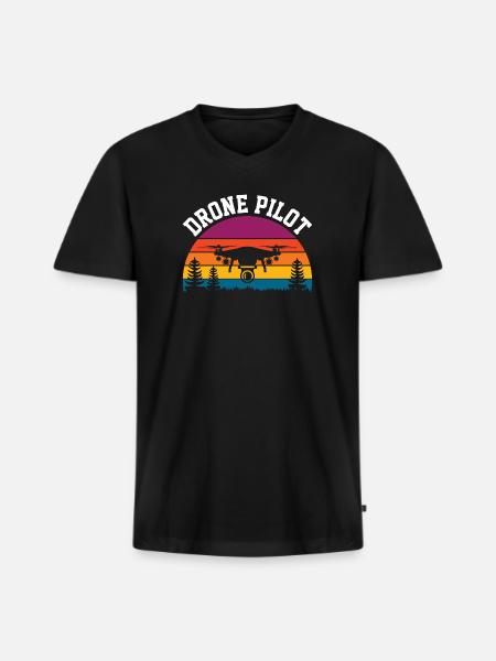 Drone Pilot - Men's Premium Organic V-Neck T-Shirt - black