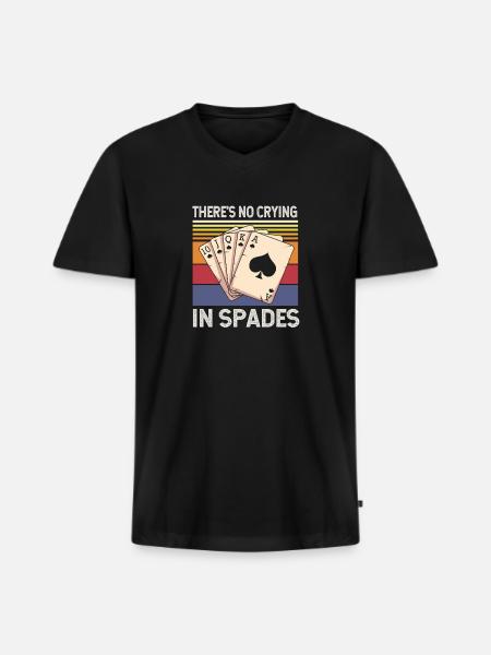 Spades Card Player Card Game - Men's Premium Organic V-Neck T-Shirt - black