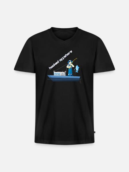 Hooked_Offshore - Men's Premium Organic V-Neck T-Shirt - black