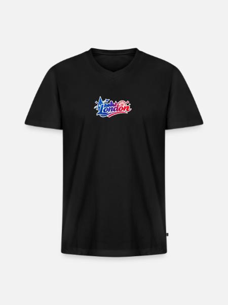 London Skyline Splash - Men's Premium Organic V-Neck T-Shirt - black