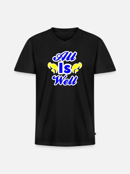 All Is Well - Men's Premium Organic V-Neck T-Shirt - black