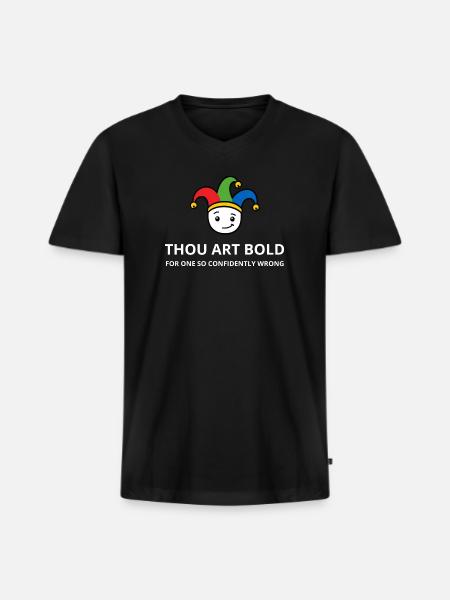 Thou Art Bold - Men's Premium Organic V-Neck T-Shirt - black