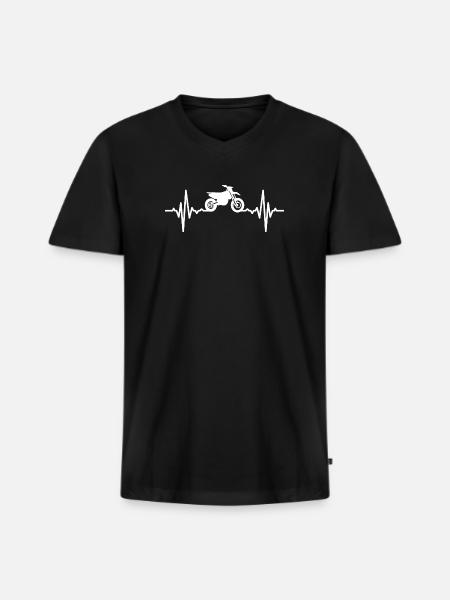 Motocross Bike ECG - Men's Premium Organic V-Neck T-Shirt - black