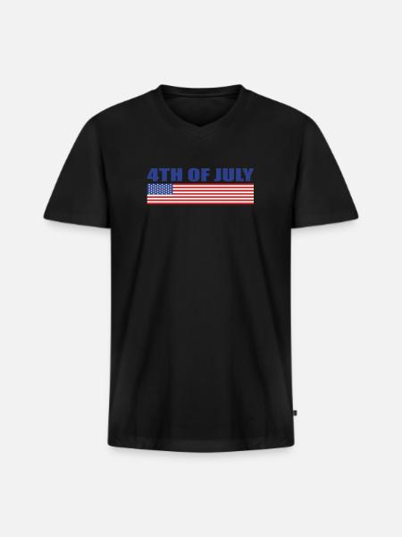 4Th Of July - Men's Premium Organic V-Neck T-Shirt - black