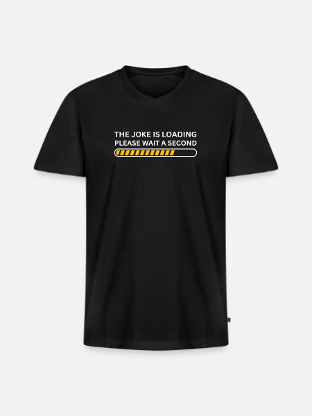 The joke is loading please wait - Men's Premium Organic V-Neck T-Shirt - black