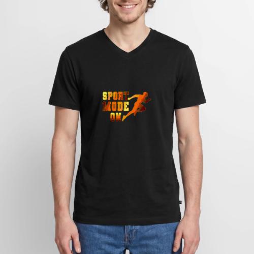 Sport Mode On - Men's Premium Organic V-Neck T-Shirt