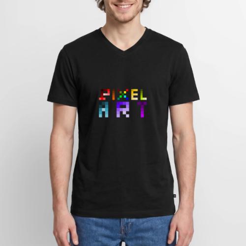 Pixel Art Spectrum - Men's Premium Organic V-Neck T-Shirt