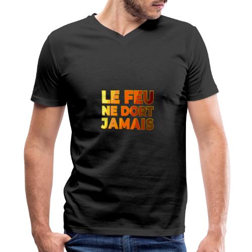Fire never sleeps - Men's Premium Organic V-Neck T-Shirt