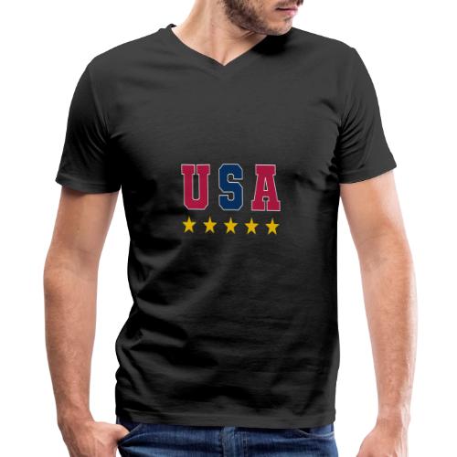 USA Varsity Stars - Men's Premium Organic V-Neck T-Shirt