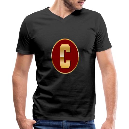 Letter C – Capital Varsity Alphabet Monogram - Men's Premium Organic V-Neck T-Shirt