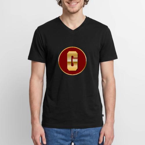 Letter G – Capital Varsity Alphabet Monogram - Men's Premium Organic V-Neck T-Shirt