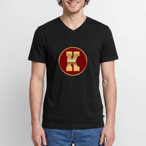 Letter K – Capital Varsity Alphabet Monogram - Men's Premium Organic V-Neck T-Shirt