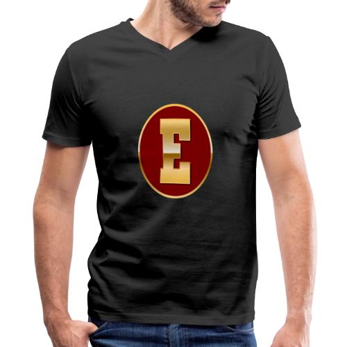 Letter E – Capital Varsity Alphabet Monogram - Men's Premium Organic V-Neck T-Shirt