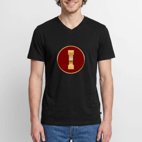 Letter I – Capital Varsity Alphabet Monogram - Men's Premium Organic V-Neck T-Shirt