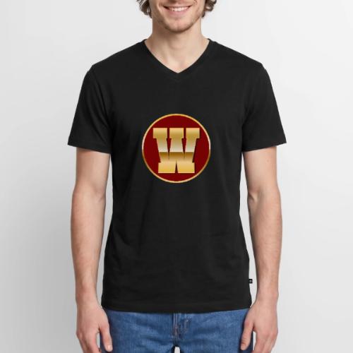 Letter W – Capital Varsity Alphabet Monogram - Men's Premium Organic V-Neck T-Shirt