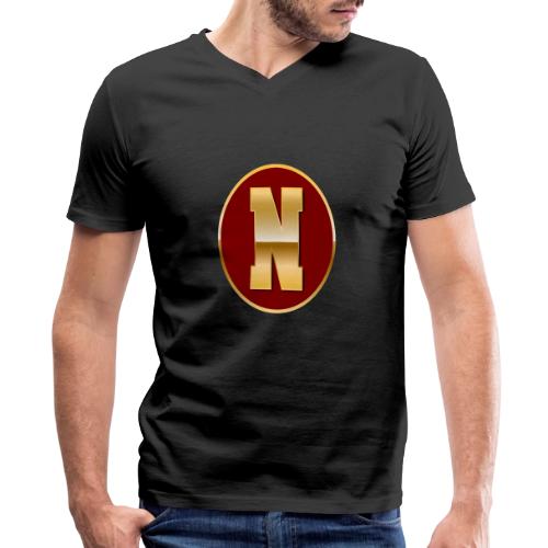 Letter N – Capital Varsity Alphabet Monogram - Men's Premium Organic V-Neck T-Shirt