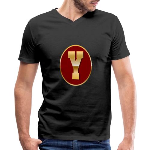 Letter Y – Capital Varsity Alphabet Monogram - Men's Premium Organic V-Neck T-Shirt
