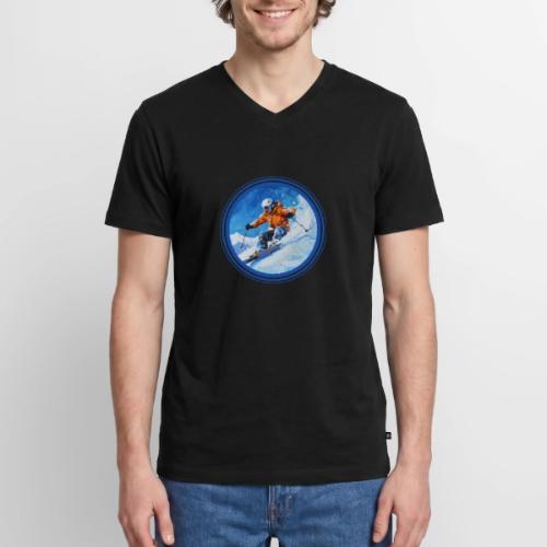 Skiing: On the Edge - Men's Premium Organic V-Neck T-Shirt