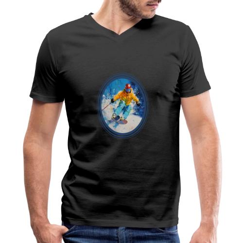 Born for Skiing - Men's Premium Organic V-Neck T-Shirt