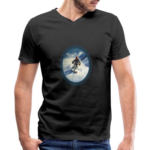 Skiing Power Moves - Men's Premium Organic V-Neck T-Shirt
