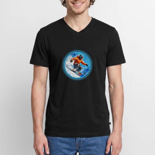 Snowboarding Motion - Men's Premium Organic V-Neck T-Shirt