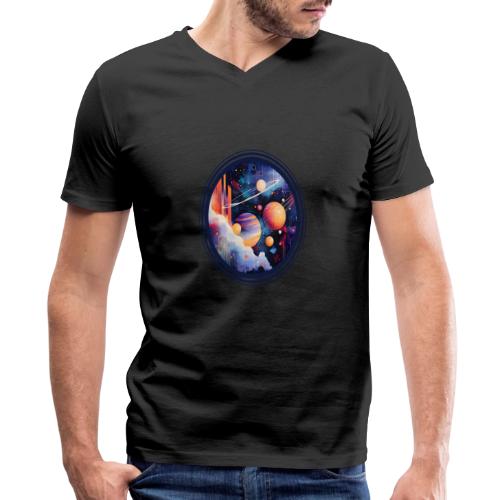 Floating Planetscape - Men's Premium Organic V-Neck T-Shirt