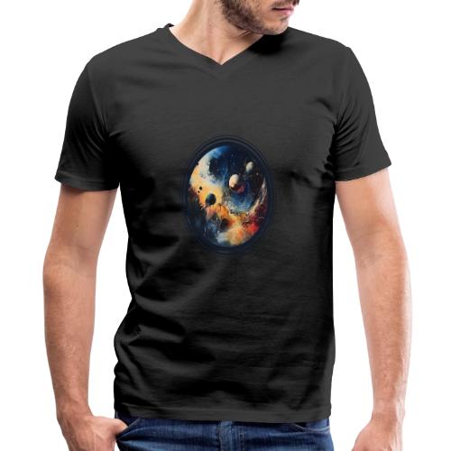Chaotic Color Planets - Men's Premium Organic V-Neck T-Shirt