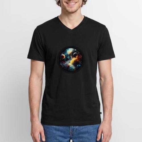 Painted Cosmos of Planets - Men's Premium Organic V-Neck T-Shirt